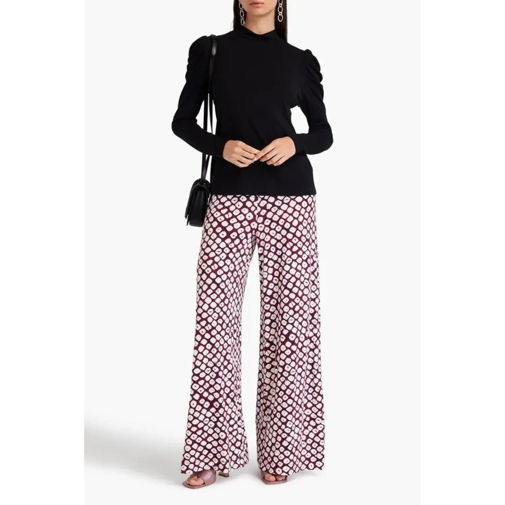 Diane von Furstenberg Doha Lyocell Wool Blend‎ Stretch Jersey Turtleneck Top